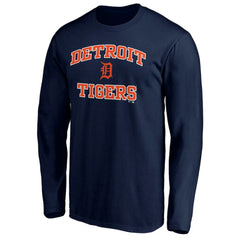 Men's Navy Detroit Tigers Team Heart & Soul Long Sleeve T-Shirt for sale