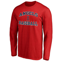 Men's Red Los Angeles Angels Team Heart & Soul Long Sleeve T-Shirt Discount