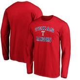Men's Red Texas Rangers Team Heart & Soul Long Sleeve T-Shirt Outlet