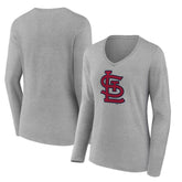 St. Louis Cardinals Women's Core Official Logo Long Sleeve V-Neck T-Shirt Near Me