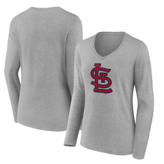 St. Louis Cardinals Women's Core Official Logo Long Sleeve V-Neck T-Shirt Near Me