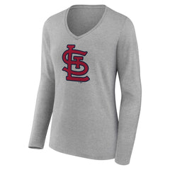 St. Louis Cardinals Women's Core Official Logo Long Sleeve V-Neck T-Shirt Near Me