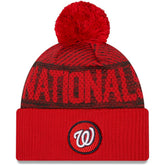 Washington Nationals New Era Authentic Collection Sport Cuffed Knit Hat with Pom for sale