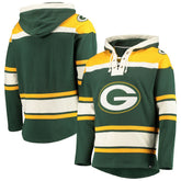 Green Bay Packers '47 Lacer V-Neck Pullover Hoodie - Green/Gold - 47 brand