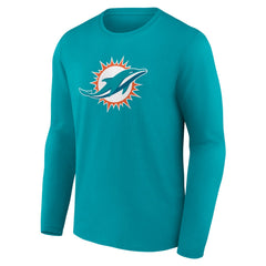 Miami Dolphins Primary Team Logo Long Sleeve T-Shirt - Aqua - NFL