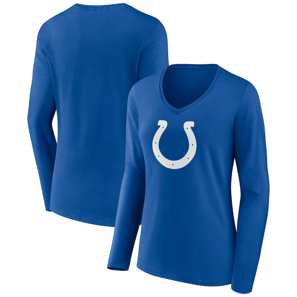 Indianapolis Colts Women's Primary Team Logo Long Sleeve V-Neck T-Shirt - Royal - NFL