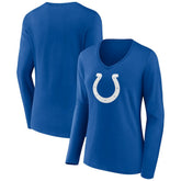 Indianapolis Colts Women's Primary Team Logo Long Sleeve V-Neck T-Shirt - Royal - NFL