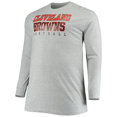 Cleveland Browns Big & Tall Practice Long Sleeve T-Shirt - Heathered Gray - Fanatics