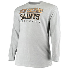 New Orleans Saints Big & Tall Practice Long Sleeve T-Shirt - Heathered Gray - Fanatics