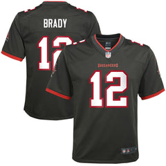 Tom Brady Tampa Bay Buccaneers Youth Alternate Game Jersey - Pewter - Nike