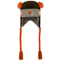Cleveland Browns Preschool Wordmark Ears Trooper Knit Hat - Brown - NFL