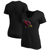 Arizona Cardinals Women's Midnight Mascot Logo V-Neck T-Shirt - Black - NFL
