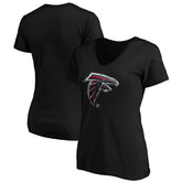 Atlanta Falcons Women's Midnight Mascot Logo V-Neck T-Shirt - Black - NFL