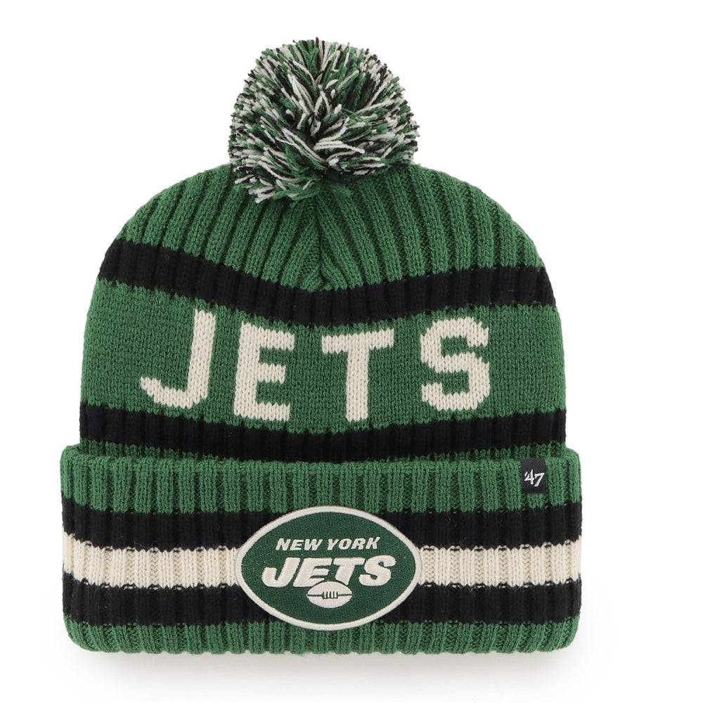 New York Jets '47 Bering Cuffed Knit Hat with Pom - Green - 47 brand