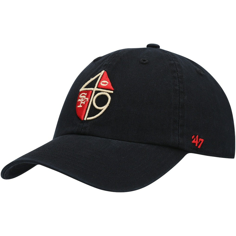 San Francisco 49ers '47 Clean Up Adjustable Hat - Black - 47 brand