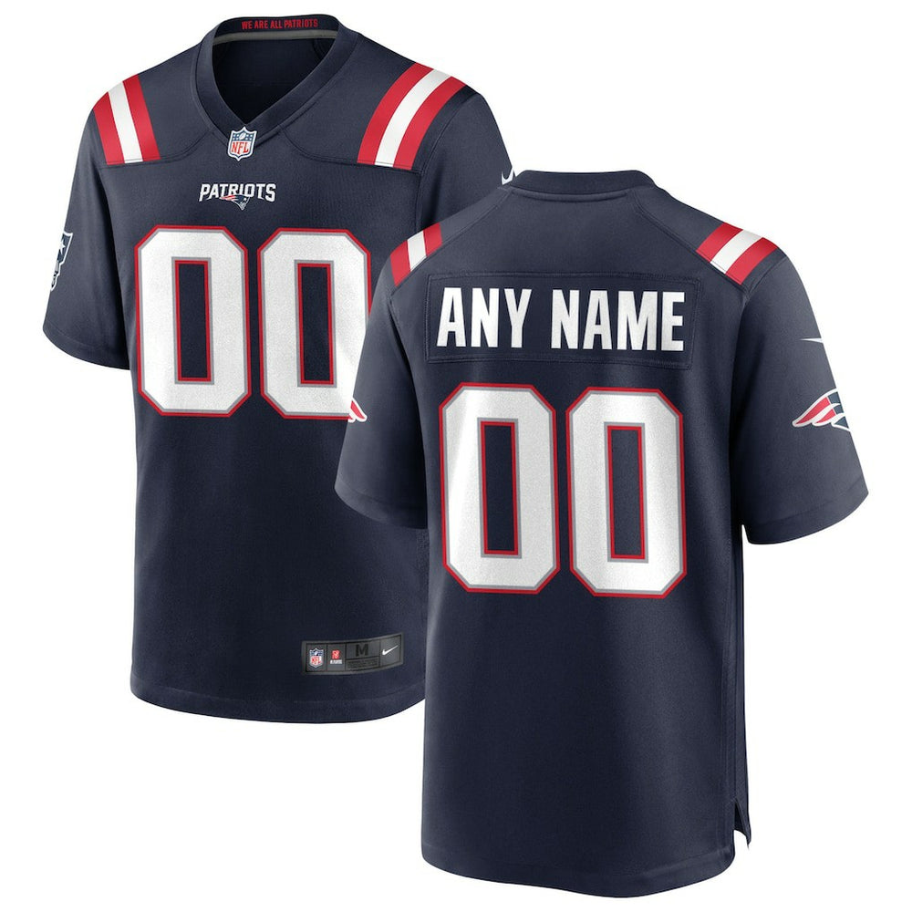 New England Patriots Custom Game Jersey - Navy - Nike