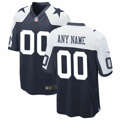 Dallas Cowboys Alternate Custom Game Jersey - Navy - Nike