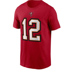 Tom Brady Tampa Bay Buccaneers Name & Number T-Shirt - Red - Nike