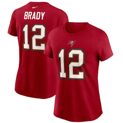 Tom Brady Tampa Bay Buccaneers Women's Name & Number T-Shirt - Red - Nike
