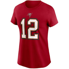 Tom Brady Tampa Bay Buccaneers Women's Name & Number T-Shirt - Red - Nike