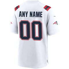 New England Patriots Custom Game Jersey - White - Nike