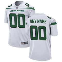New York Jets Custom Game Jersey - White - Nike