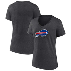 Buffalo Bills Women's Primary Team Logo V-Neck T-Shirt - Charcoal - NFL