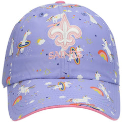 New Orleans Saints '47 Girls Preschool Unicorn Clean Up Adjustable Hat - Purple - 47 brand