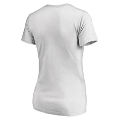 New Jersey Devils Women's Floral Arched V-Neck T-Shirt - White | NHL near me