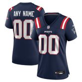 New England Patriots Women's Custom Game Jersey - Navy - Nike