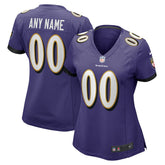 Baltimore Ravens Women's Custom Game Jersey - Purple - Nike