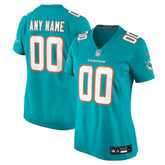Miami Dolphins Women's Custom Game Jersey - Aqua - Nike