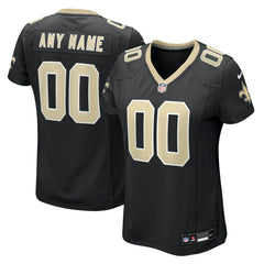 New Orleans Saints Women's Custom Game Jersey - Black - Nike