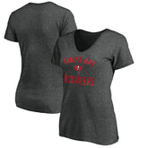 Tampa Bay Buccaneers Women's Victory Arch V-Neck T-Shirt - Heathered Gray - NFL