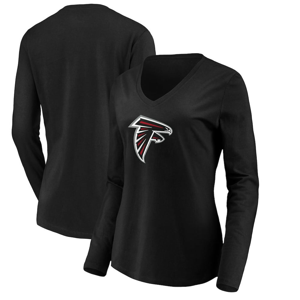 Atlanta Falcons Women's Primary Logo Long Sleeve T-Shirt - Black - NFL