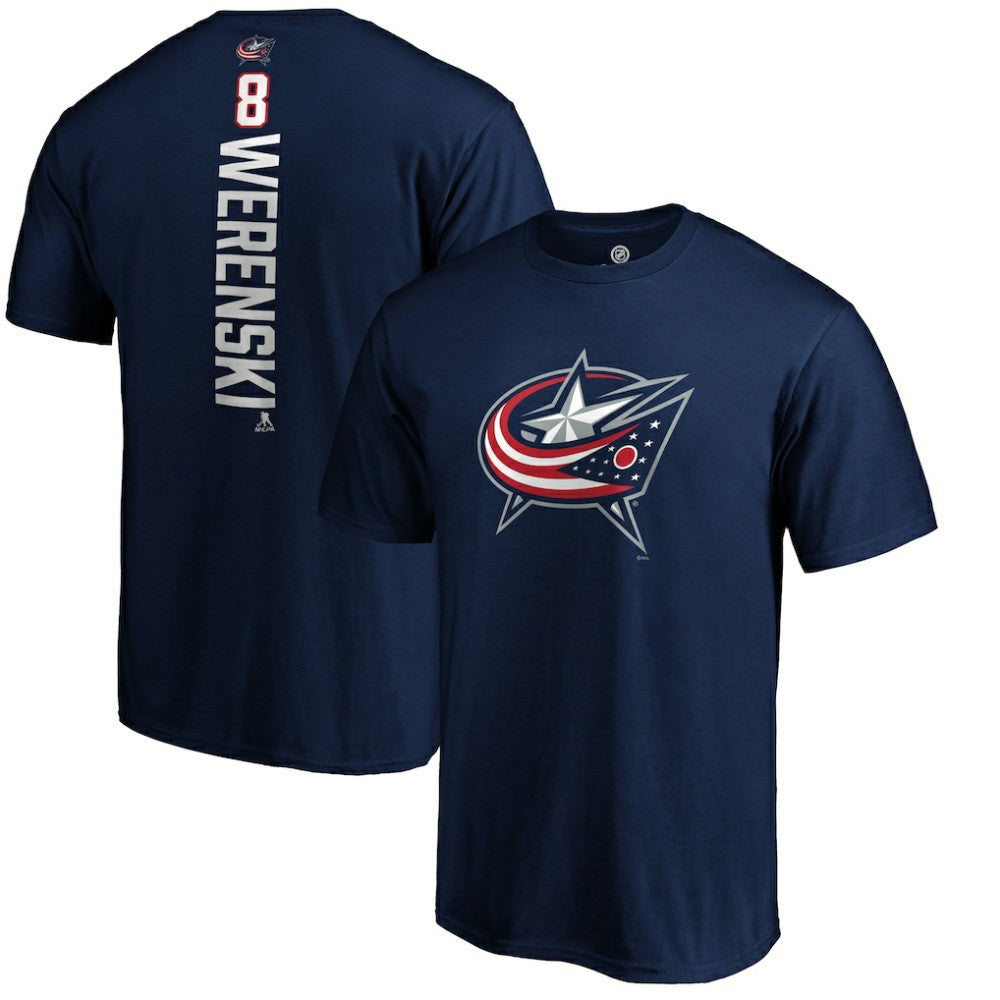 Zach Werenski Columbus Blue Jackets Playmaker T-Shirt - Navy | NHL near me
