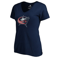 Zach Werenski Columbus Blue Jackets Women's Playmaker V-Neck T-Shirt - Navy | NHL near me