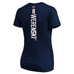 Zach Werenski Columbus Blue Jackets Women's Playmaker V-Neck T-Shirt - Navy | NHL near me