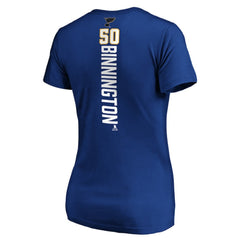 Jordan Binnington St. Louis Blues Women's Playmaker V-Neck T-Shirt - Royal | NHL online