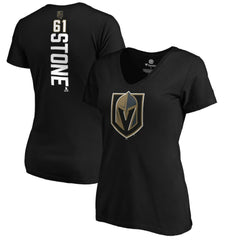 Mark Stone Vegas Golden Knights Women's Playmaker V-Neck T-Shirt - Black | NHL Lifestyle