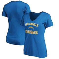 Los Angeles Chargers Women's Victory Arch V-Neck T-Shirt - Blue - NFL