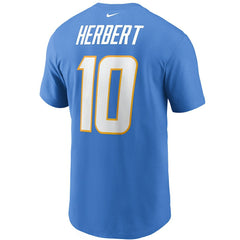 Justin Herbert Los Angeles Chargers Name & Number T-Shirt - Powder Blue - Nike