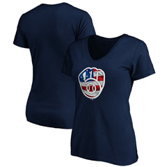 Milwaukee Brewers Logo Women's Banner Wave V-Neck T-Shirt for sale