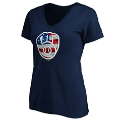 Milwaukee Brewers Logo Women's Banner Wave V-Neck T-Shirt for sale