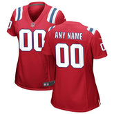 New England Patriots Women's Alternate Custom Jersey - Red - Nike