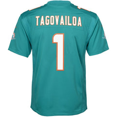 Tua Tagovailoa Miami Dolphins Youth Game Jersey - Aqua - Nike