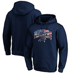 Carolina Panthers Banner Wave Fitted Pullover Hoodie - Navy - NFL