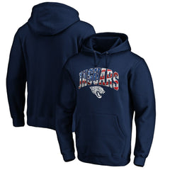 Jacksonville Jaguars Banner Wave Fitted Pullover Hoodie - Navy - NFL