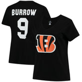 Joe Burrow Cincinnati Bengals Women's Plus Size Name & Number V-Neck T-Shirt - Black - Fanatics