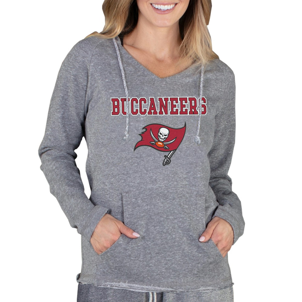 Tampa Bay Buccaneers Concepts Sport Women's Mainstream Tri-Blend Raglan Hoodie V-Neck Top - Gray - NFL